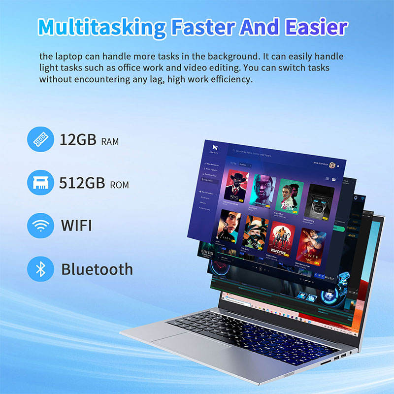 2K Ultra-Slim i3 Business Laptop, 12GB RAM 512GB SSD