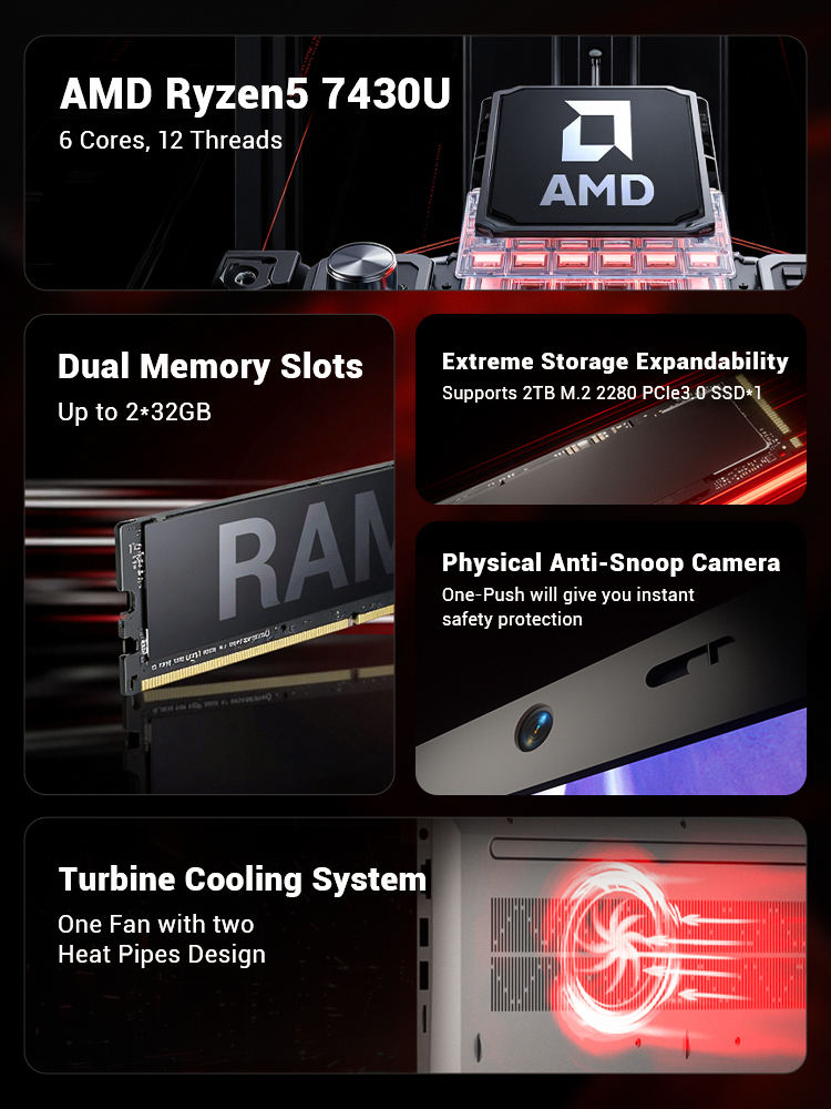 **Firebat AS1 15.6" Laptop – 16GB RAM, 512GB, 6-Core AMD, Metal Design**