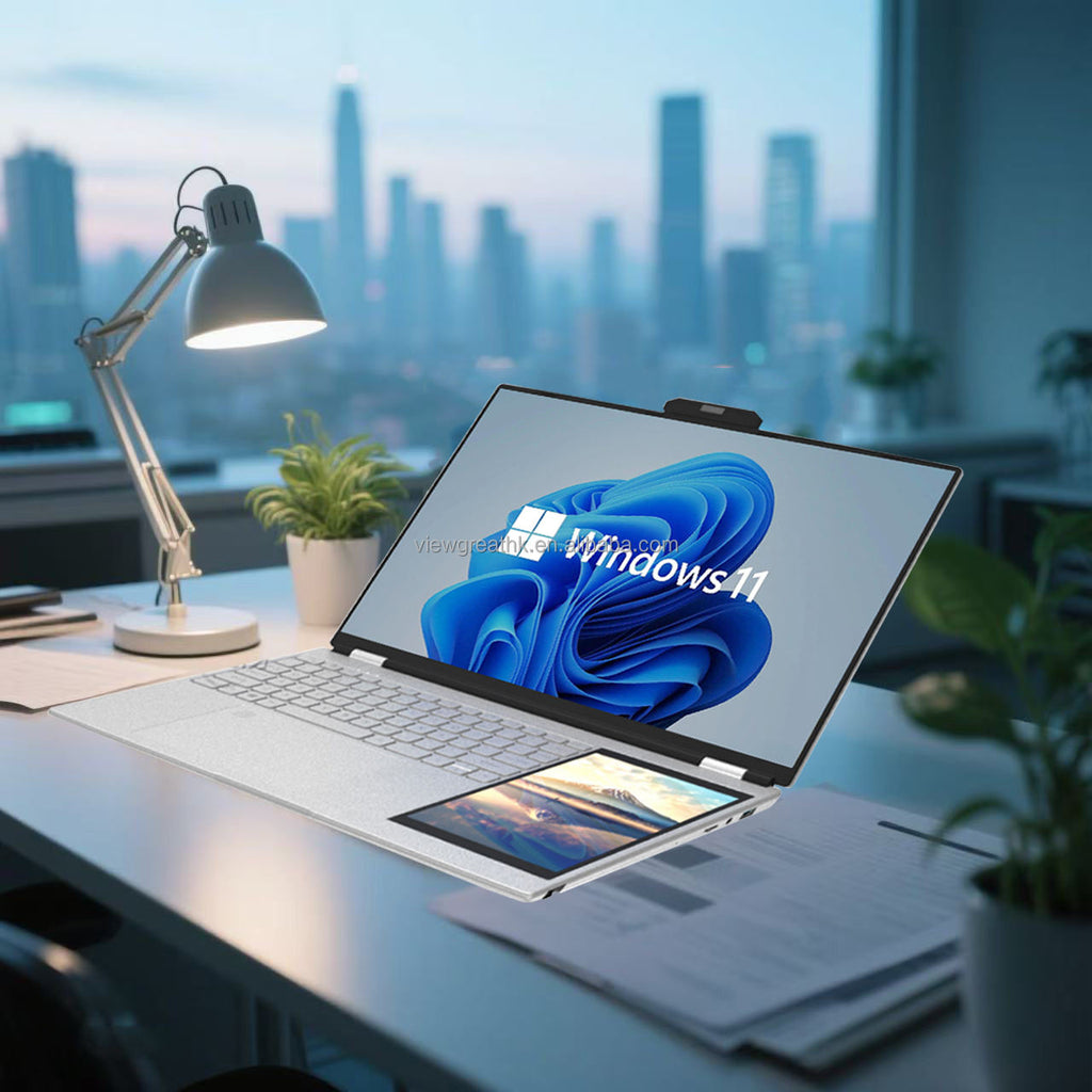 **Factory Sale 15.6" + 7" Dual-Screen Touch Laptop – N100 Business Edition**