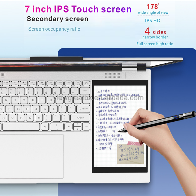 **Factory Sale 15.6" + 7" Dual-Screen Touch Laptop – N100 Business Edition**